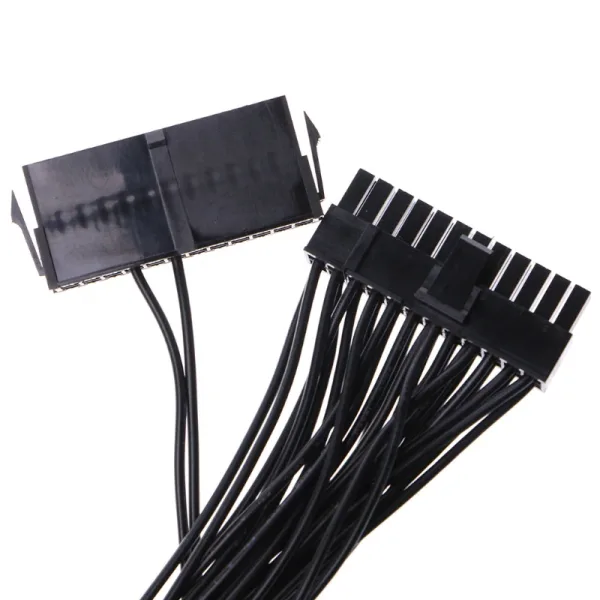 30cm-18AWG-Power-Synchronous-Starter-Wire-Dual-PSU-Power-Supply-24-pin-ATX-Motherboard-end