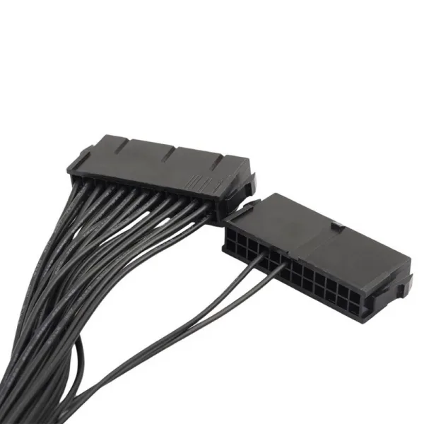 30cm-18AWG-Power-Synchronous-Starter-Wire-Dual-PSU-Power-Supply-24-pin-ATX-Motherboard-female-part-back