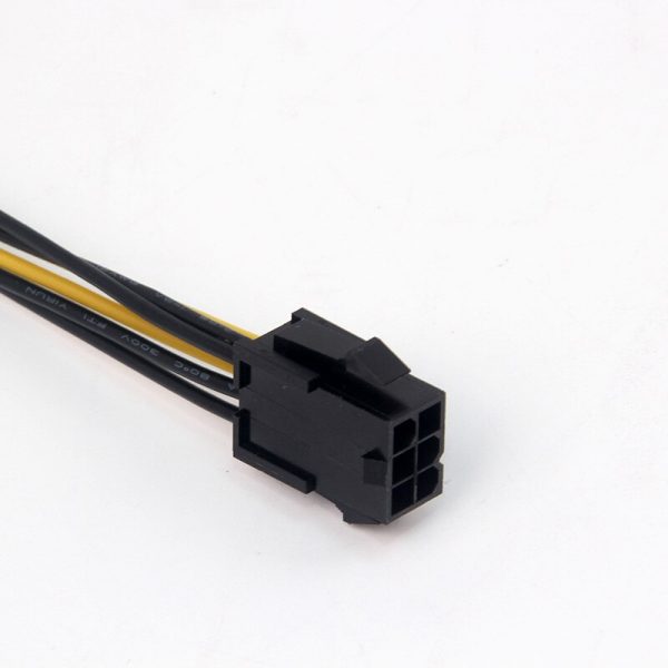 6 pin female to dual molex 4 pin power cable closeup