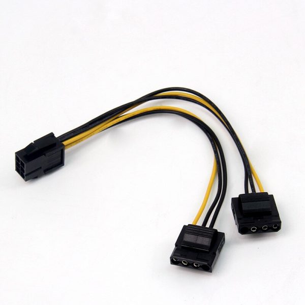 6 pin female to dual molex 4 pin power cable