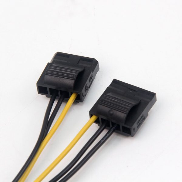 6 pin female to dual molex 4 pin power cable closeup